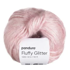 Panduro Yarn Garn Fluffy Glitter 50g rosa | Akrylgarn