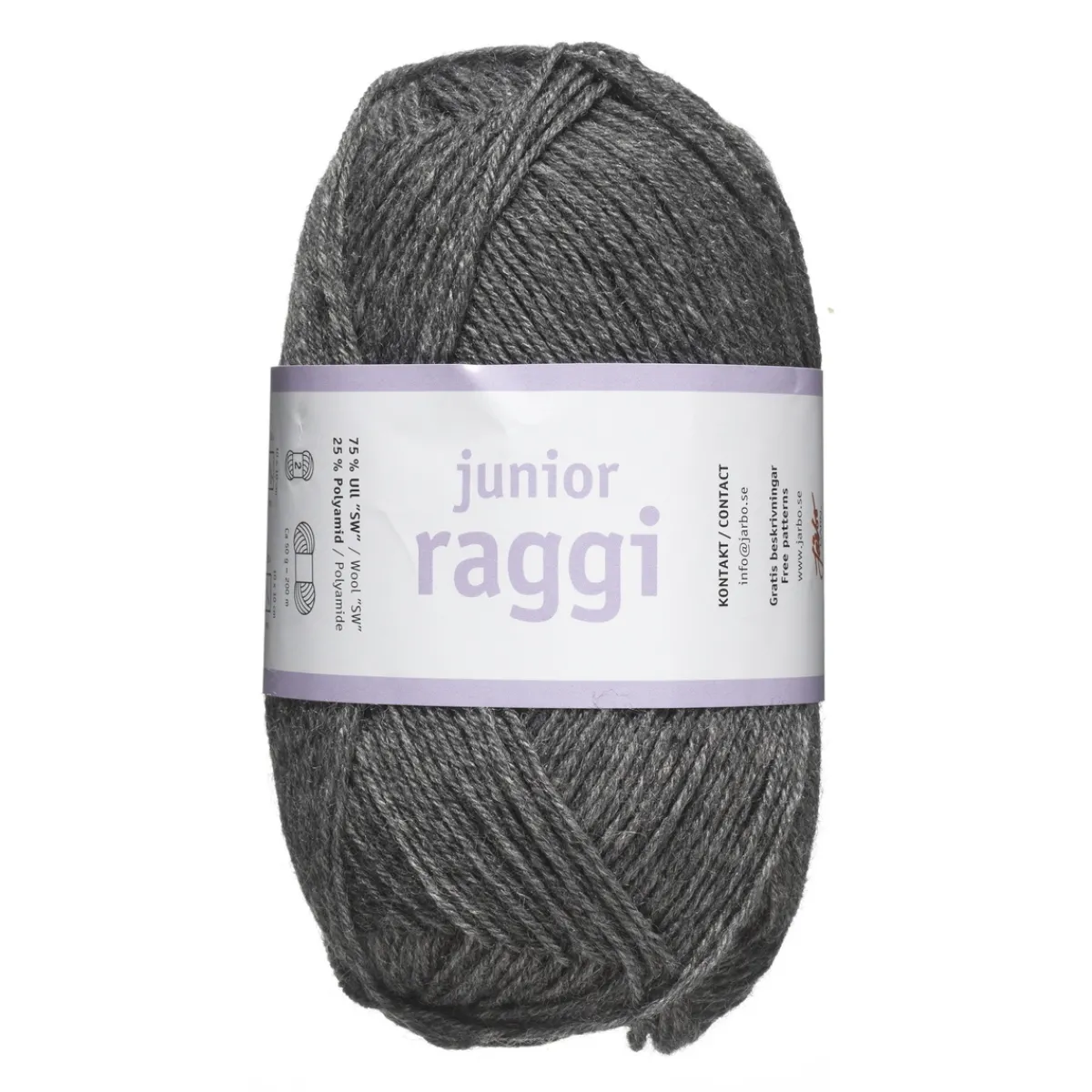 Järbo Garn Junior Raggi 50g mörkgrå – 68404 Dark grey | Ullgarn