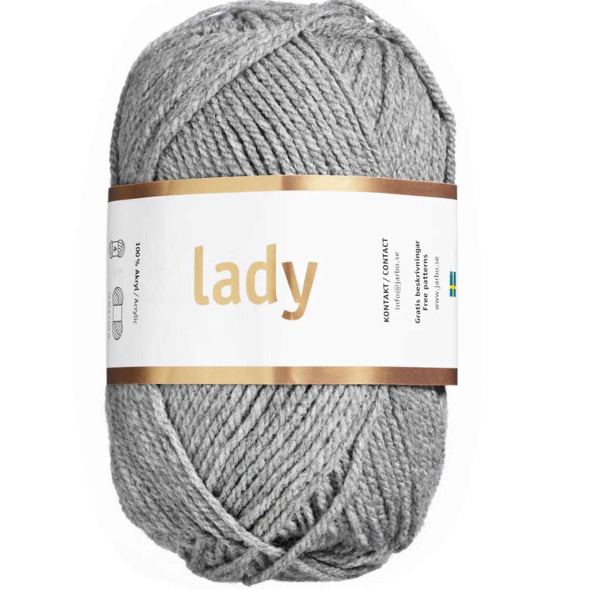 Järbo Garn Lady 50g grå – 44203 Grey | Akrylgarn