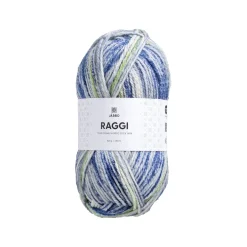 Järbo Garn Raggi 100g blå-grön – Lunar signal 15263