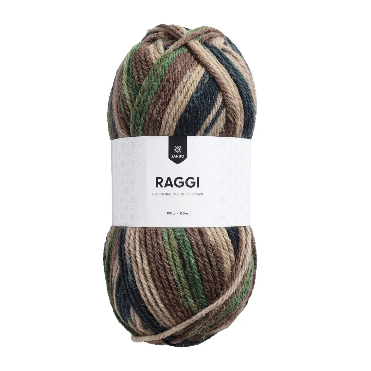 Järbo Garn Raggi 100g brun-grön – Camouflage 15184