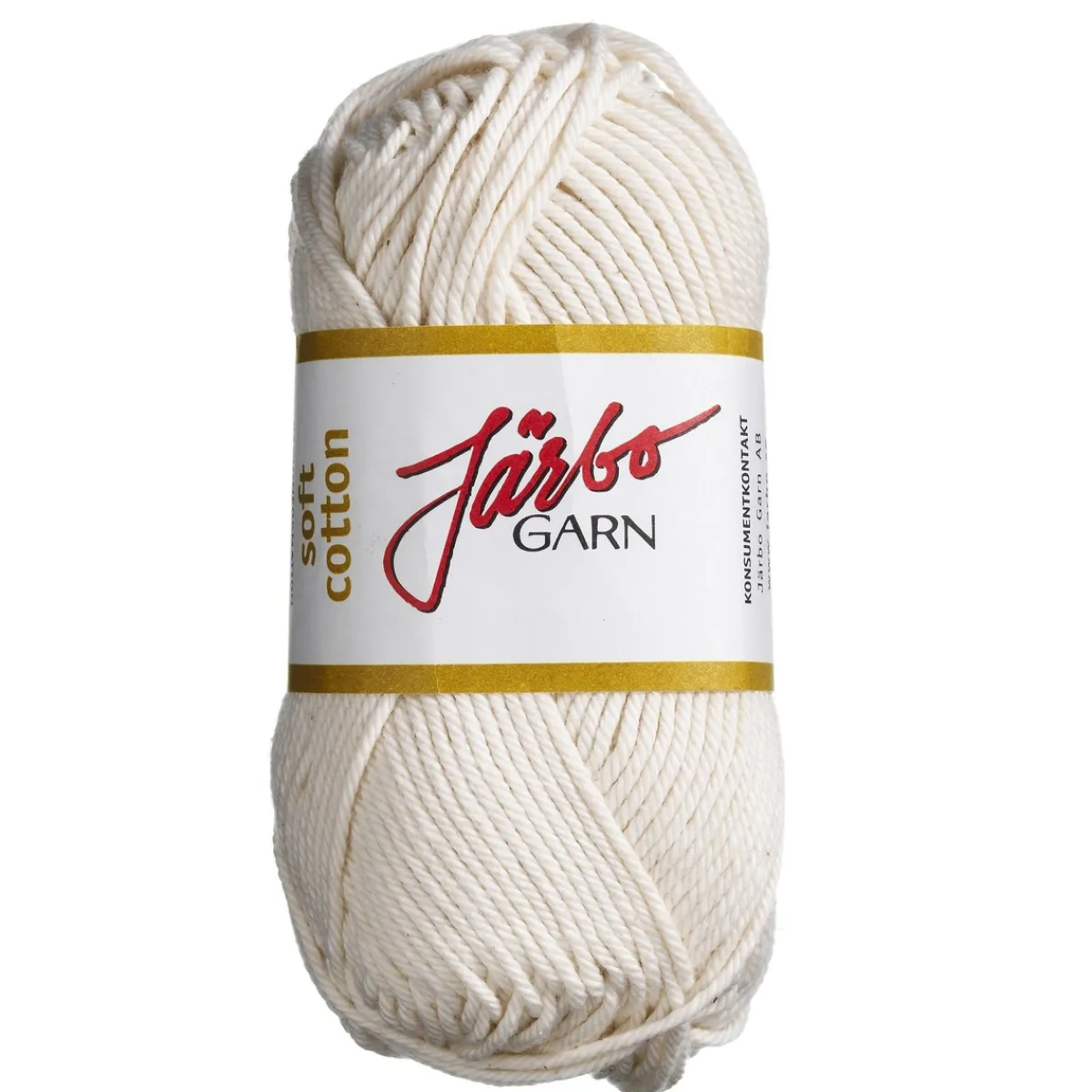 Järbo Garn Soft Cotton 50g natur – 8802 Ecru | Bomullsgarn