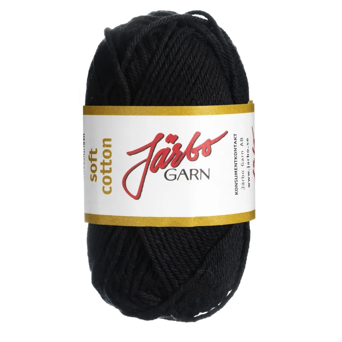 Järbo Garn Soft Cotton 50g svart – 8801 Black | Bomullsgarn