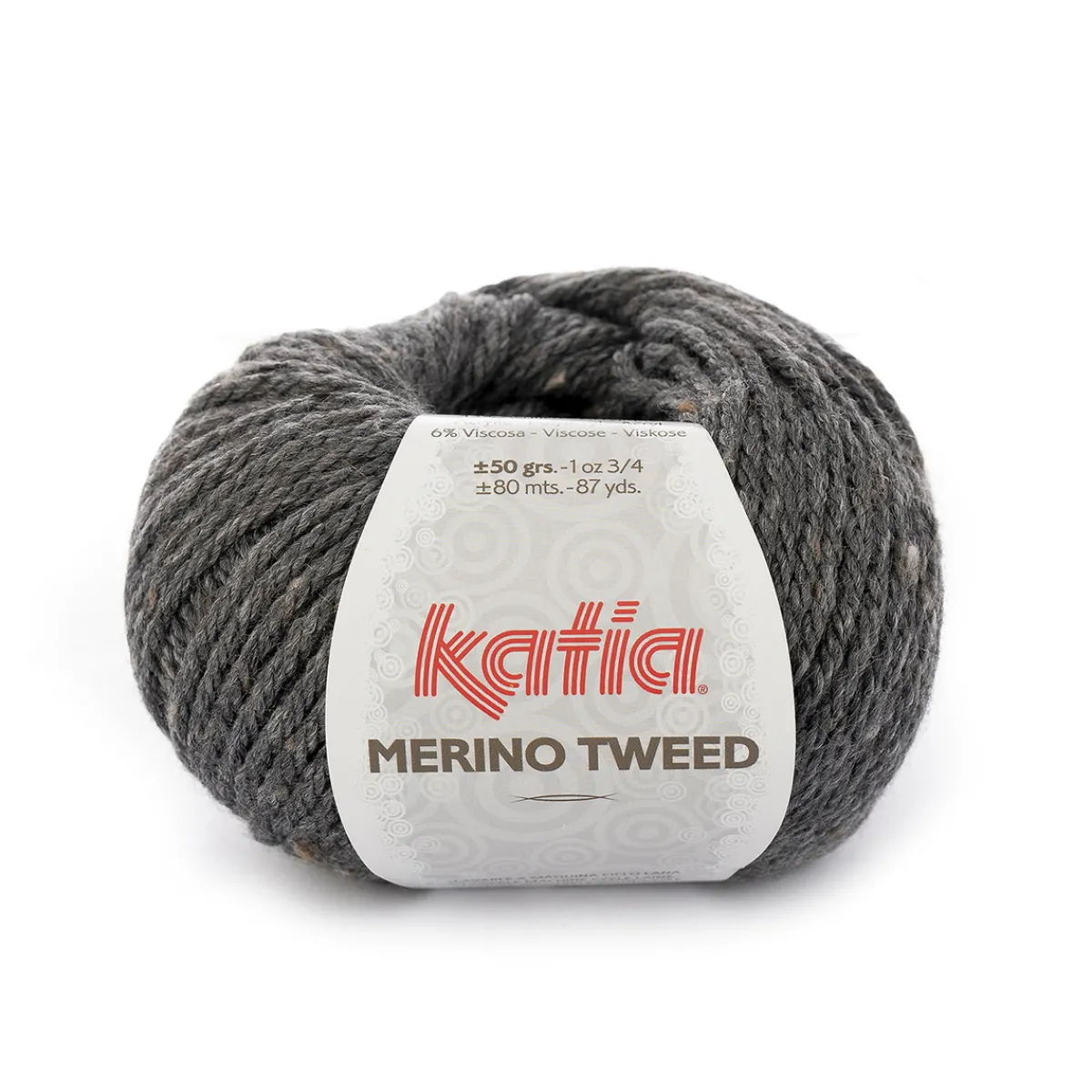 Katia Garn Merino Tweed 50g mörkgrå – 308 Dark grey | Ullgarn
