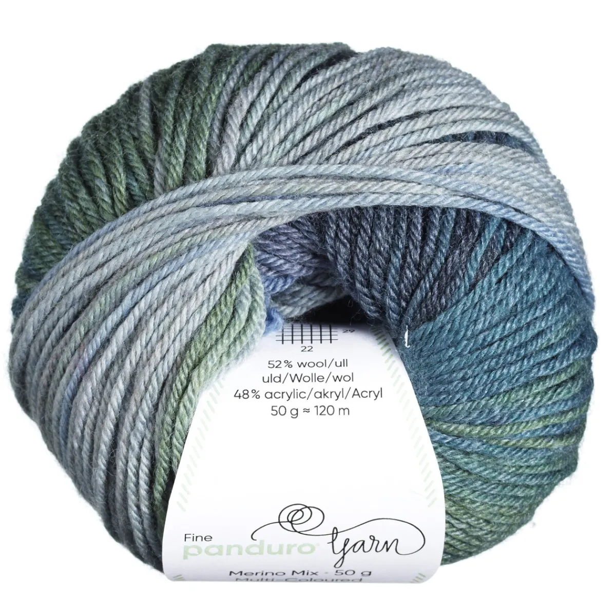 Panduro Yarn Garn Merino Mix Multi-Coloured 50g blå | Ullgarn