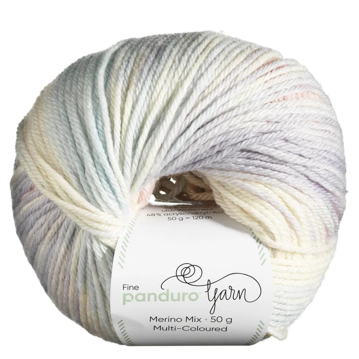 Panduro Yarn Garn Merino Mix Multi-Coloured 50g ljus pastell