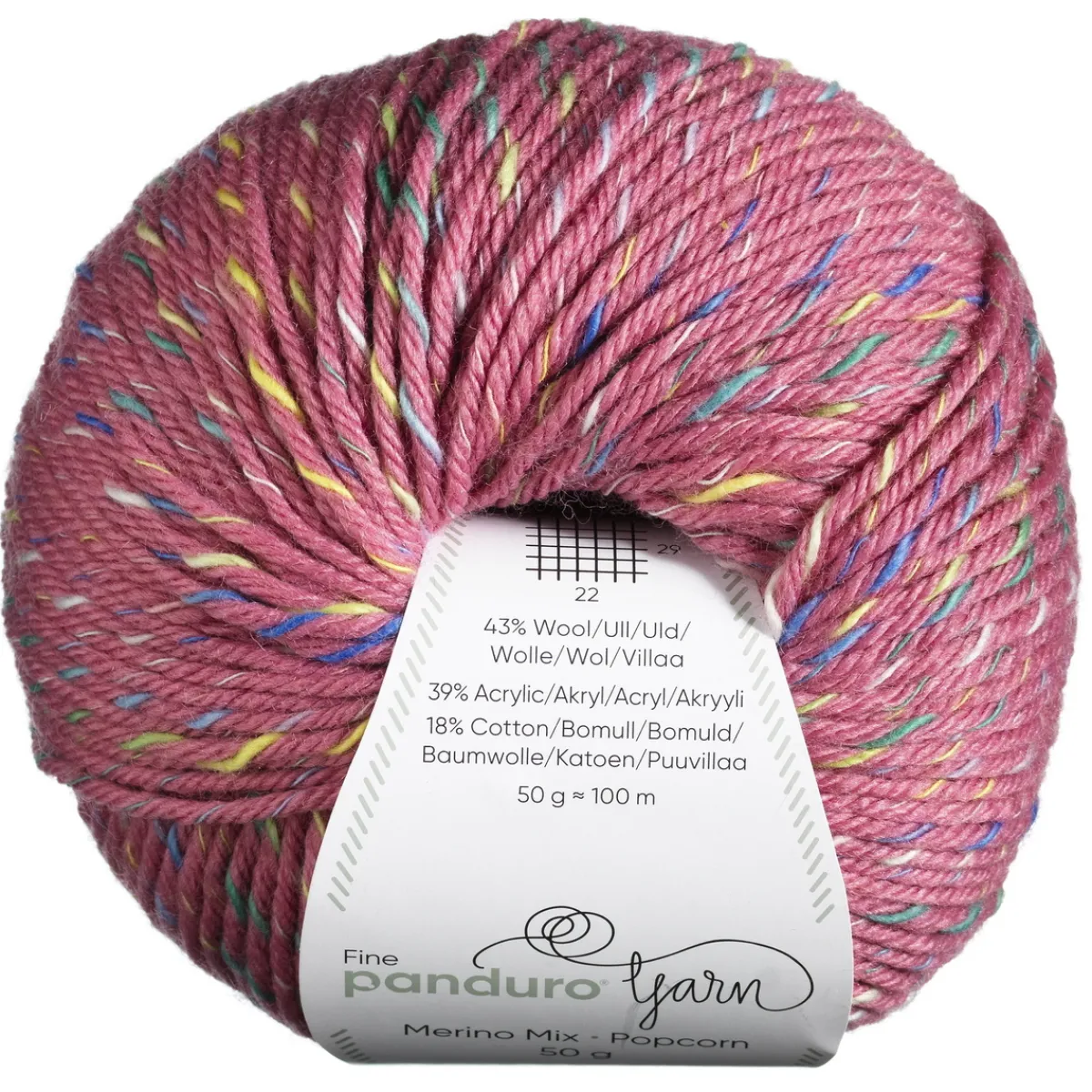 Panduro Yarn Garn Merino Mix Popcorn 50g rosa