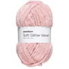 Panduro Yarn Garn Soft Glitter Velvet 100g rosa
