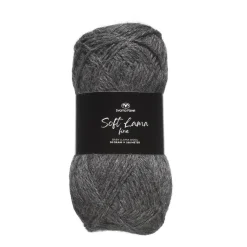 Svarta Fåret Garn Soft Lama Fine 50g mörkgrå – Lava stone grey 908