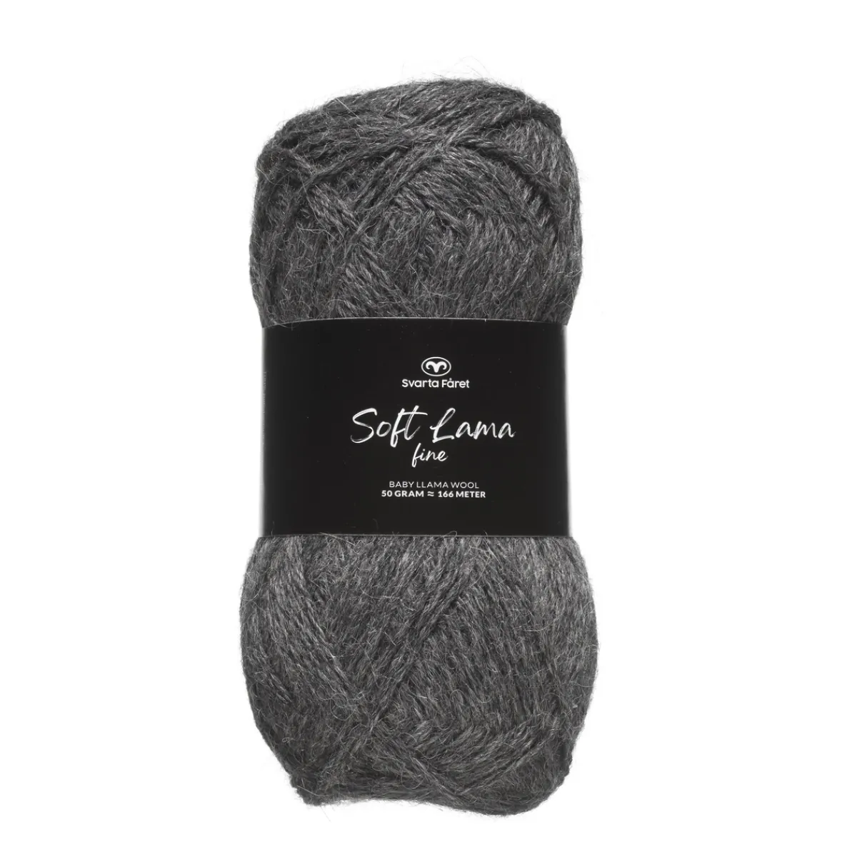 Svarta Fåret Garn Soft Lama Fine 50g mörkgrå – Lava stone grey 908