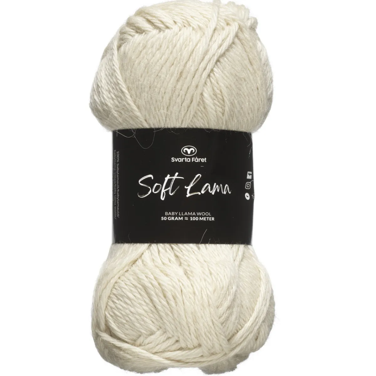 Svarta Fåret Garn Soft Lama 50g oblekt – Natural white 05 | Ullgarn