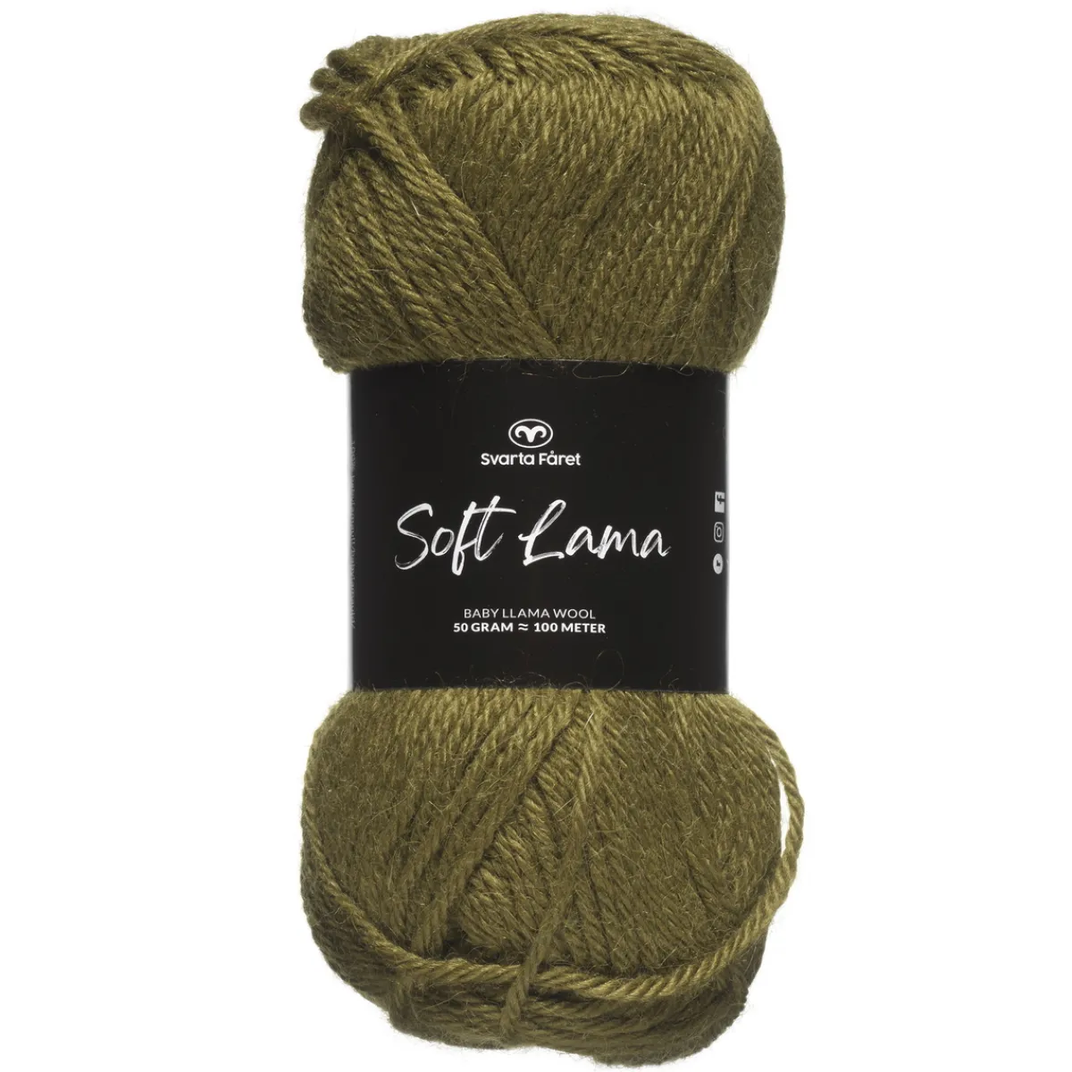 Svarta Fåret Garn Soft Lama 50g olivgrön – Avocado green 83 | Ullgarn