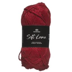 Svarta Fåret Garn Soft Lama 50g röd – Goji berry 45