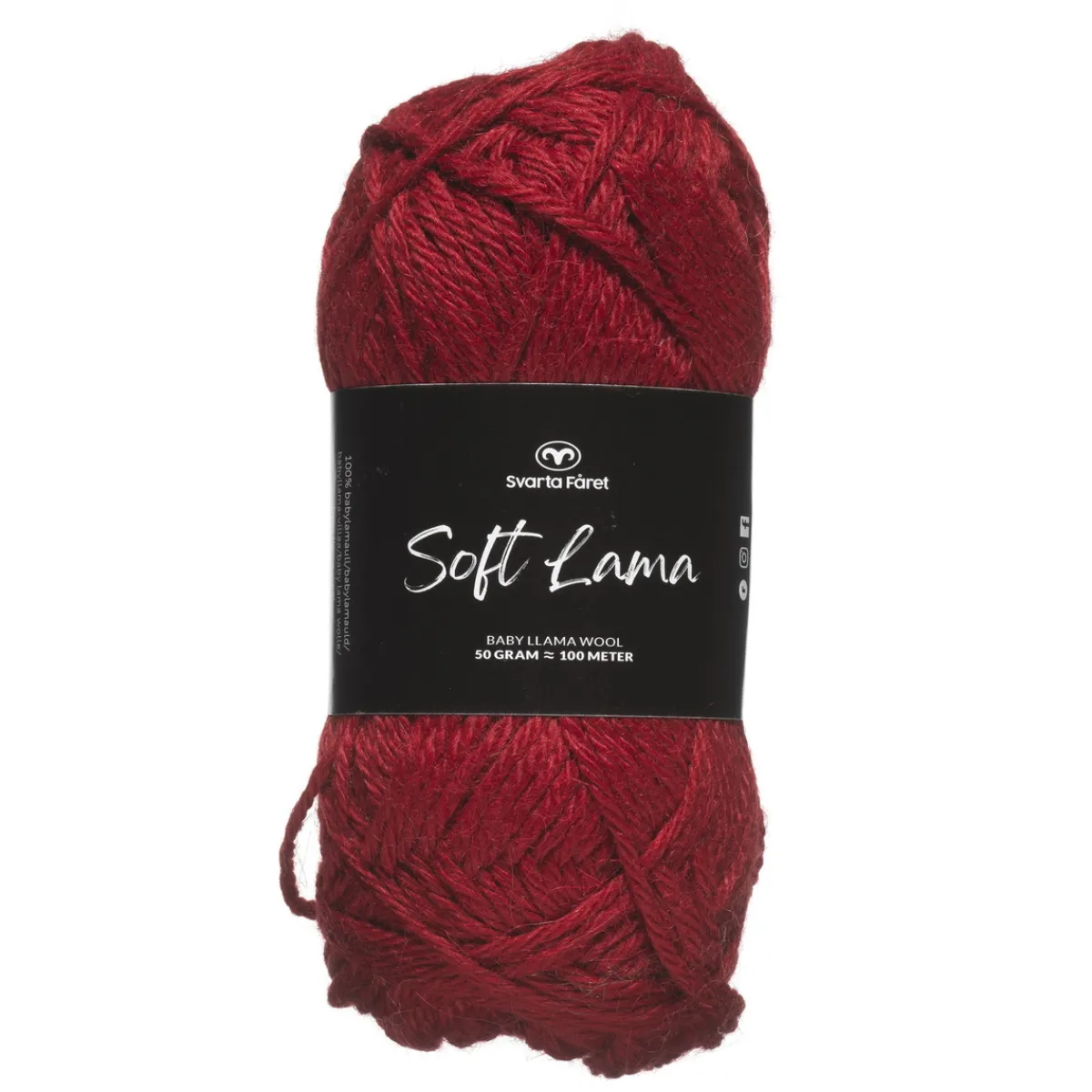Svarta Fåret Garn Soft Lama 50g röd – Goji berry 45