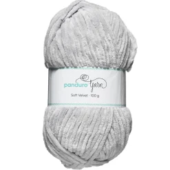 Panduro Yarn Garn Soft Velvet 100g ljusgrå | Akrylgarn