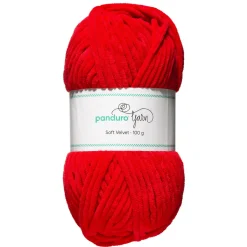 Panduro Yarn Garn Soft Velvet 100g röd | Akrylgarn