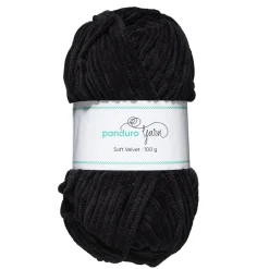 Panduro Yarn Garn Soft Velvet 100g svart