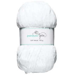Panduro Yarn Garn Soft Velvet 100g vit | Akrylgarn