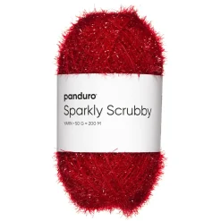 Panduro Yarn Garn Sparkly Scrubby 50g röd