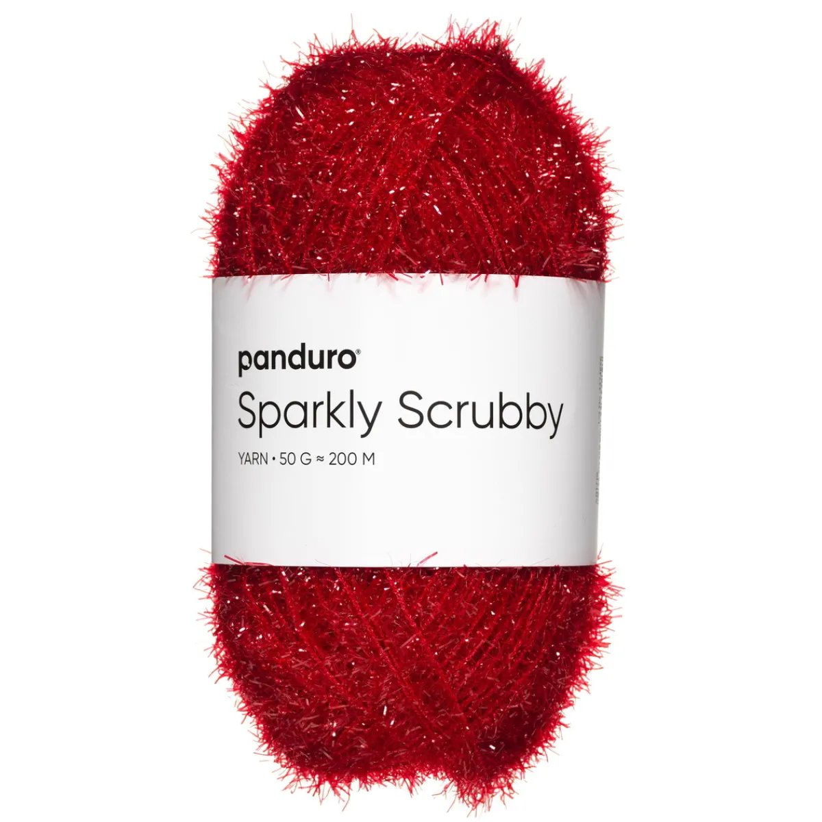 Panduro Yarn Garn Sparkly Scrubby 50g röd