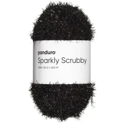 Panduro Yarn Garn Sparkly Scrubby 50g svart