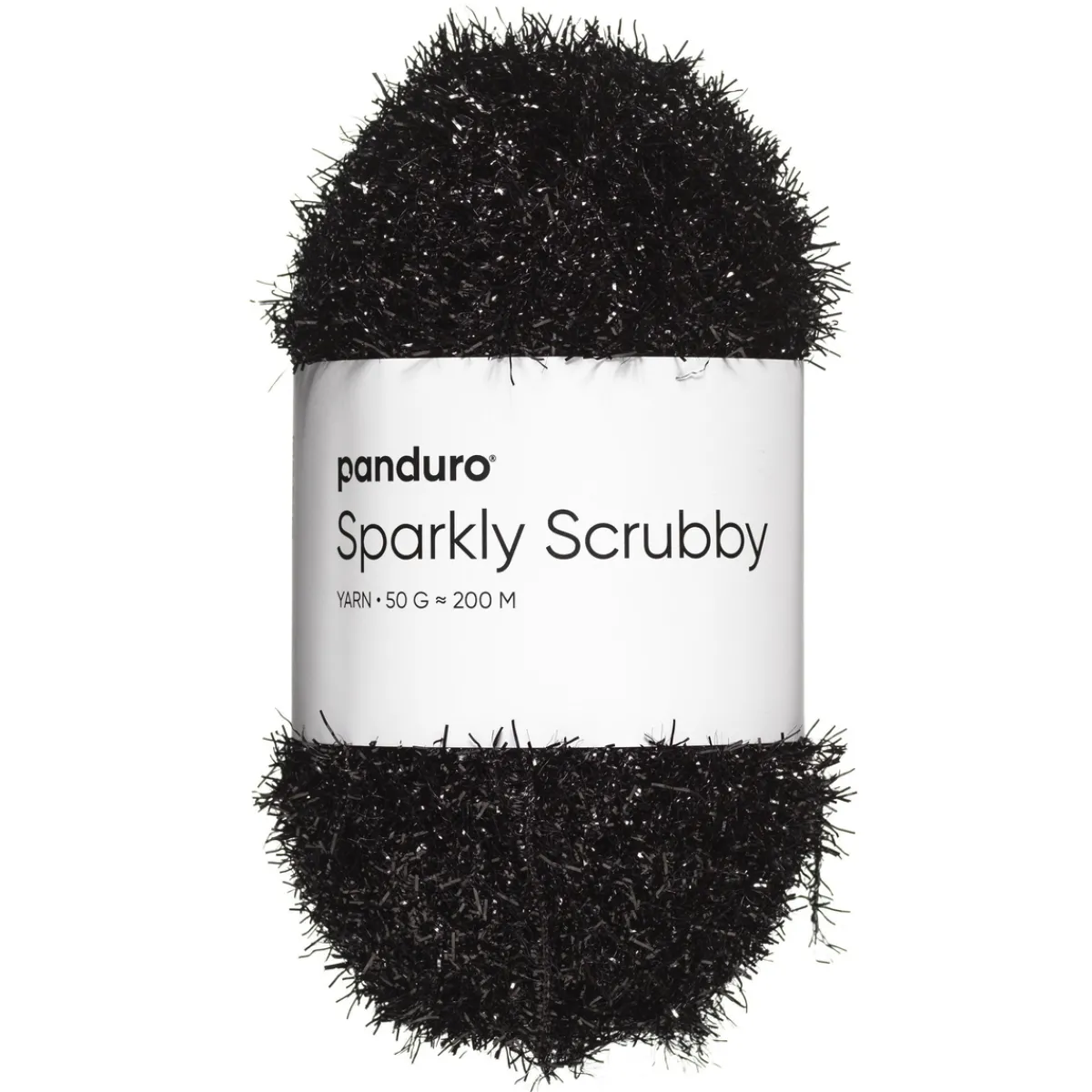Panduro Yarn Garn Sparkly Scrubby 50g svart