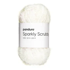 Panduro Yarn Garn Sparkly Scrubby 50g vitt iriserande & färgskiftande | Akrylgarn