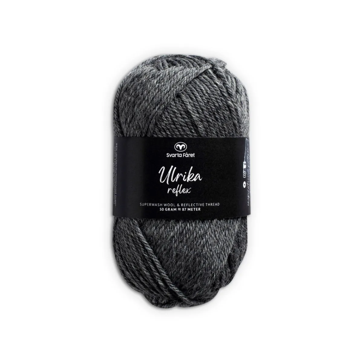 Svarta Fåret Garn Ulrika Reflex 50g grå – 008 Steel grey