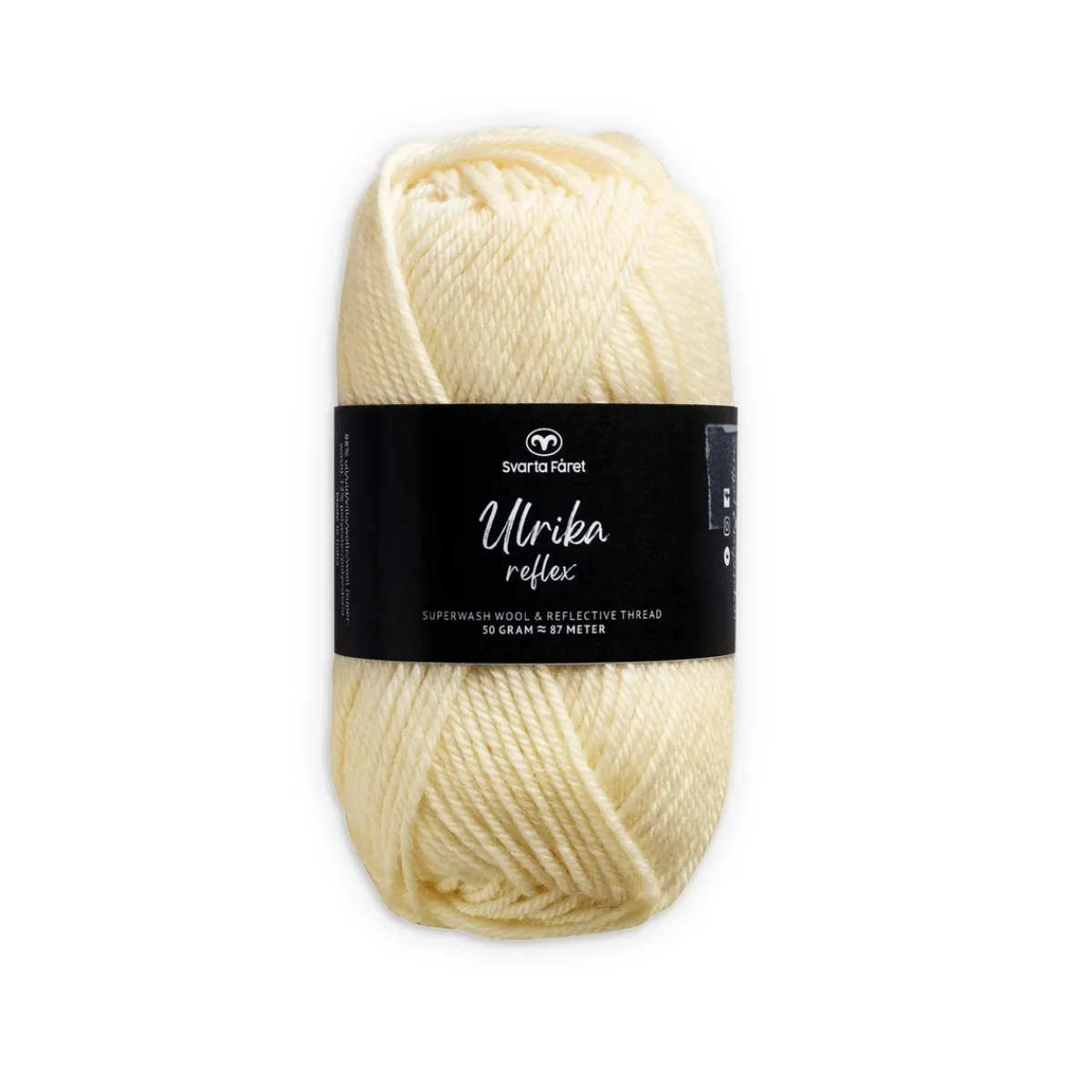 Svarta Fåret Garn Ulrika Reflex 50g creme – 005 Natural white | Ullgarn
