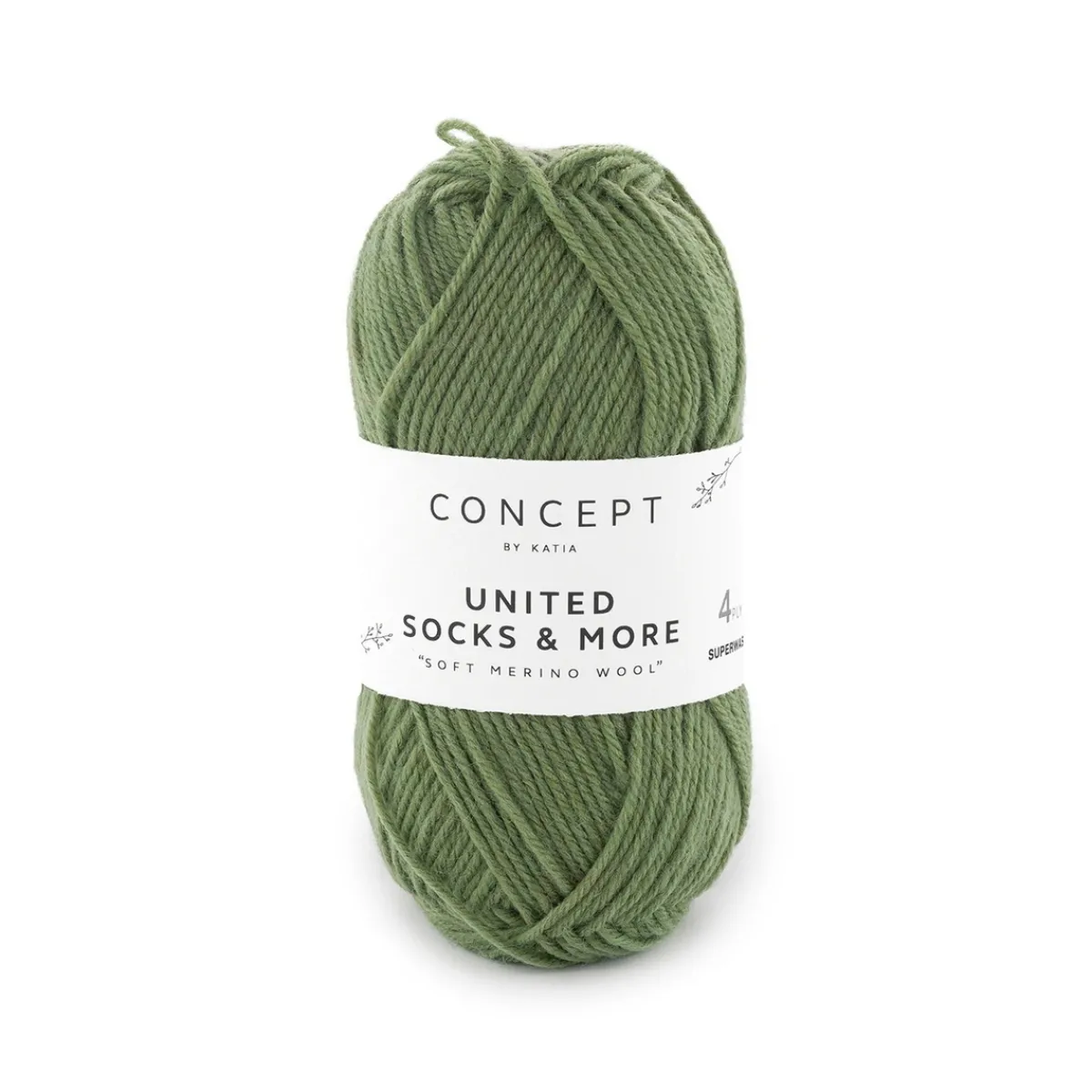 Katia Garn United Socks 25g mossgrön | Ullgarn