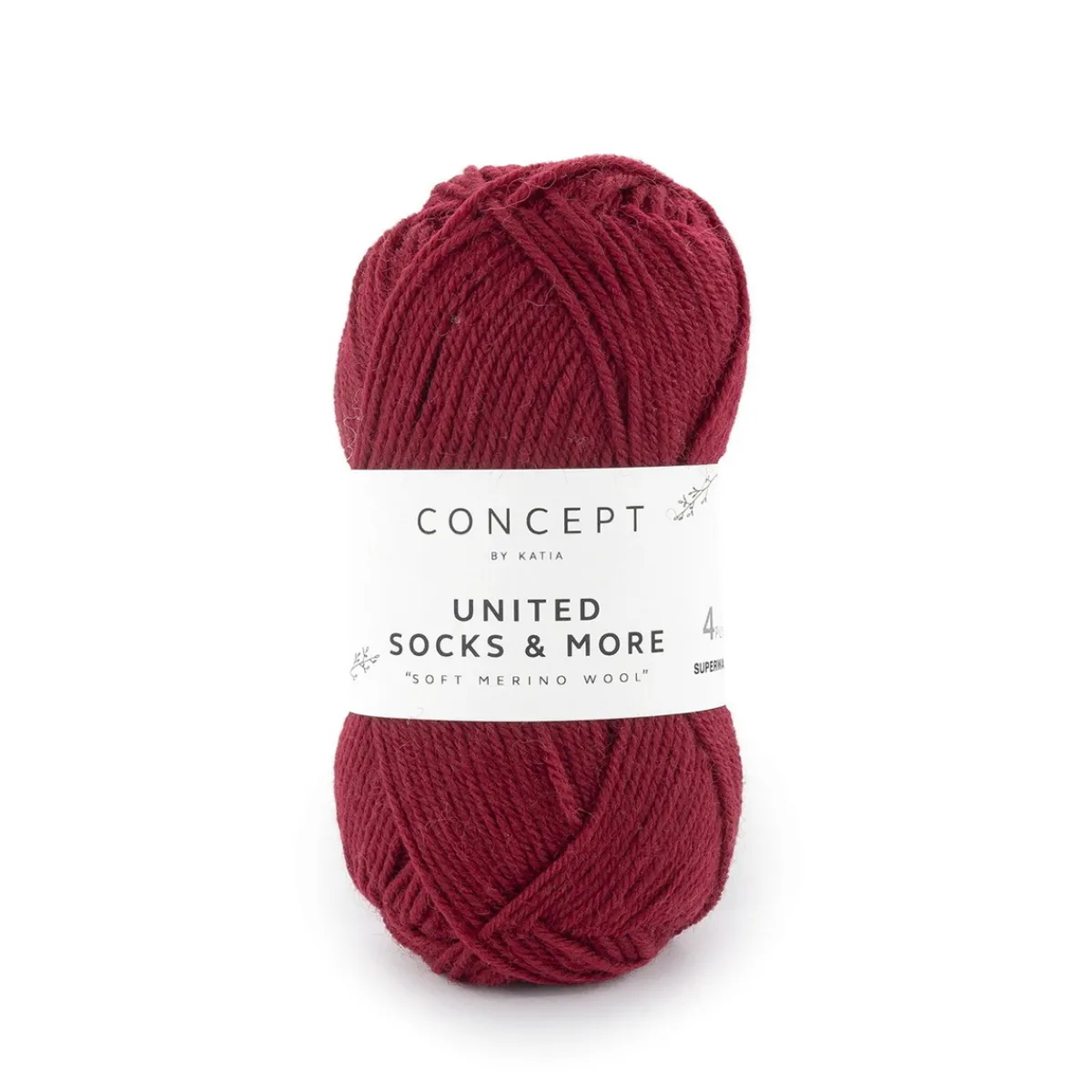 Katia Garn United Socks 25g vinröd | Ullgarn