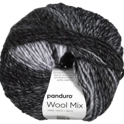 Panduro Yarn Garn Wool Mix 100g grå svart