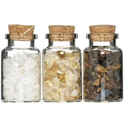 Panduro Hobby Gemstones halvädelstenar till dekoration, 3-pack vitt & beige tema | Naturmaterial