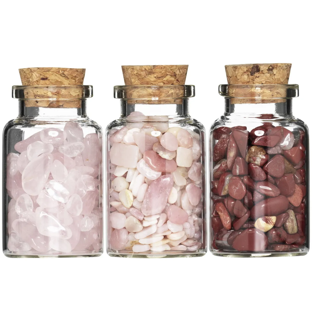 Panduro Hobby Gemstones halvädelstenar till dekoration, 3-pack rosa& rött tema | Naturmaterial