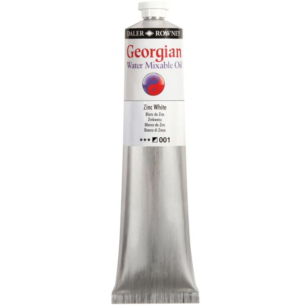 Georgian Water Mixable Oil Colour, vattenlöslig oljefärg 200 ml Zinc White 001 | Oljefärger