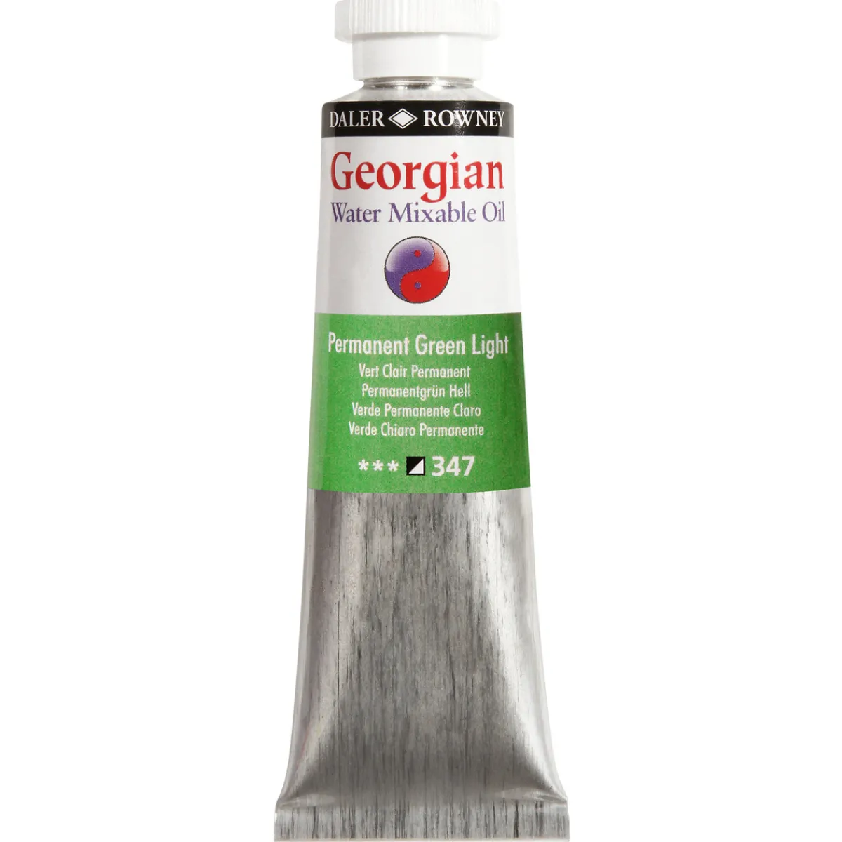Georgian Water Mixable Oil Colour, vattenlöslig oljefärg 37 ml Permanent Green Light 347 | Oljefärger