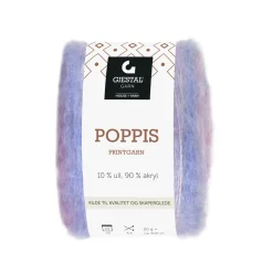 House of Yarn Gjestal Garn Poppis printgarn 50 g blå/mint – graderat garn
