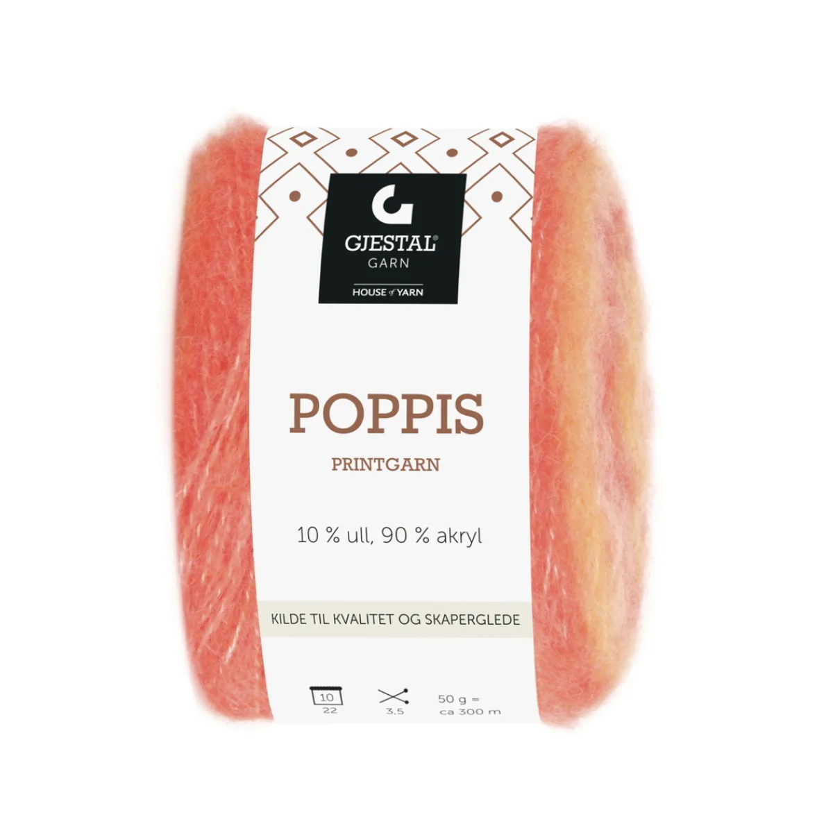 House of Yarn Gjestal Garn Poppis printgarn 50 g pastell – graderat garn
