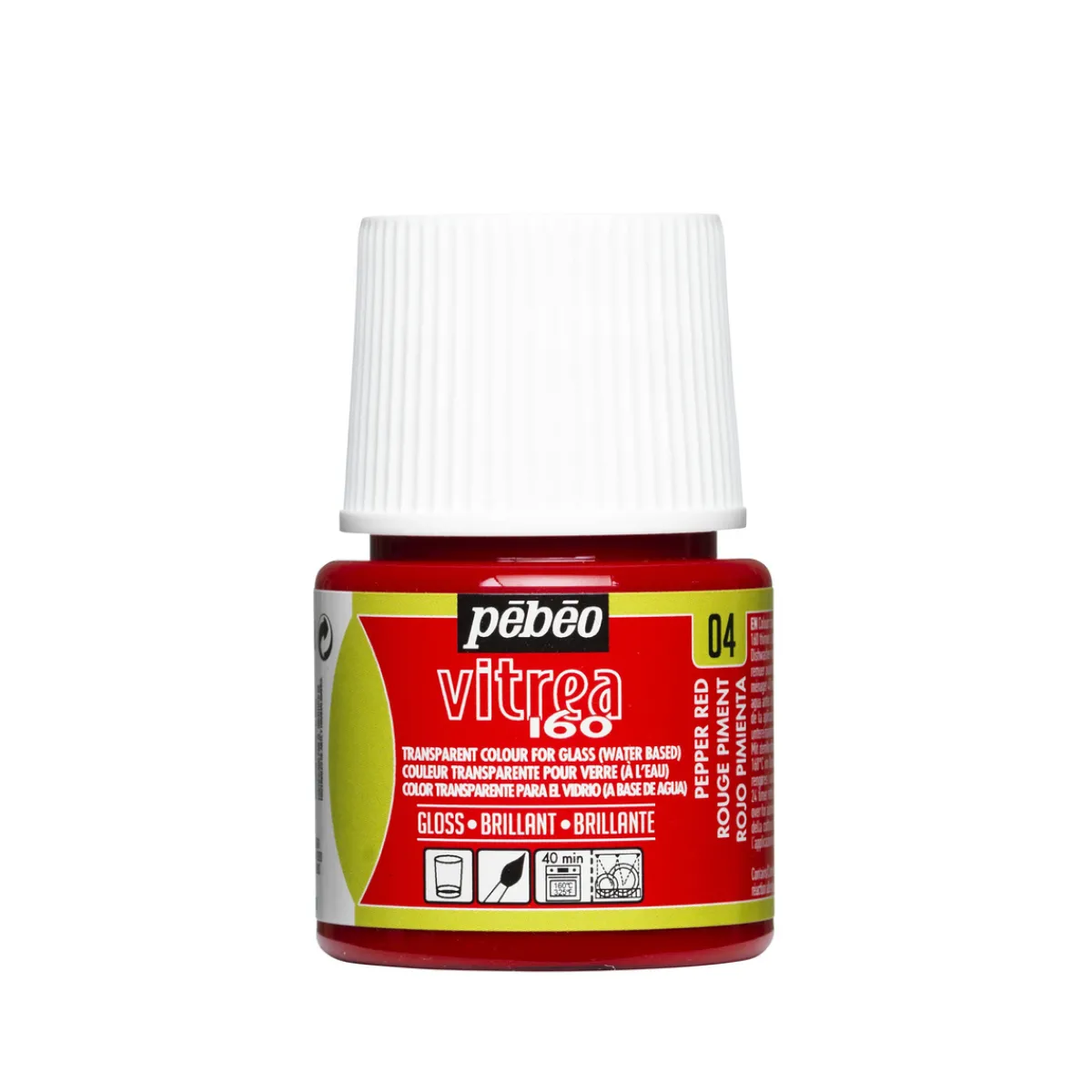 Pebeo Glasfärg blank 45 ml röd | Glasfärger
