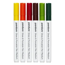 Panduro Hobby Glas & porslinspennor 6-pack i höst- & naturfärger, 2 mm spets