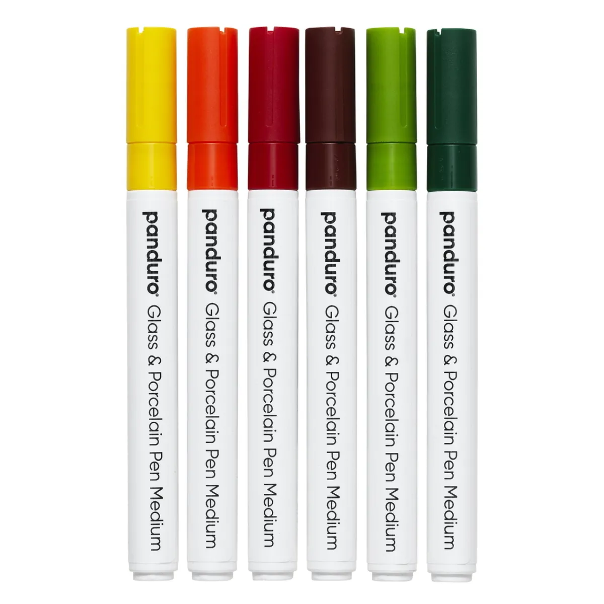 Panduro Hobby Glas & porslinspennor 6-pack i höst- & naturfärger, 2 mm spets