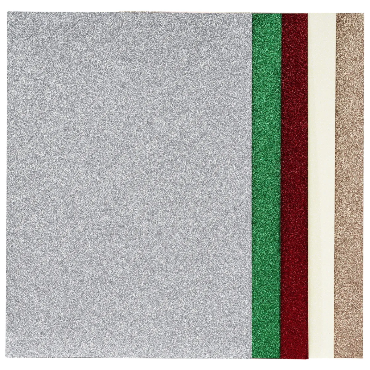 Panduro Hobby Glitterark i härliga julfärger för julpyssel, 10 ark i A4-storlek, 190 g/m²