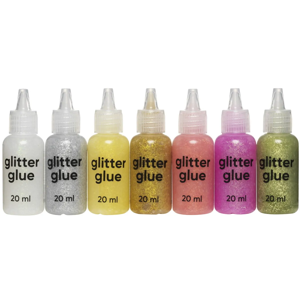Panduro Hobby Glitterlim glitter glue 7×20 ml i pastellfärger | Glitterlim