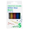 Creative Colors Glitterlim 5-pack basic – 5 basfärger à 10 ml | Barn Glitterlim