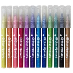 Barn Panduro Hobby Glitter Markers, 12 st. härliga markers med glada färger & glitter