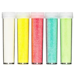 Panduro Hobby Glitter tillverkat av mer än 90% cellulosa, 5-pack à 7 gram i iriserande pastellfärger | Glitter