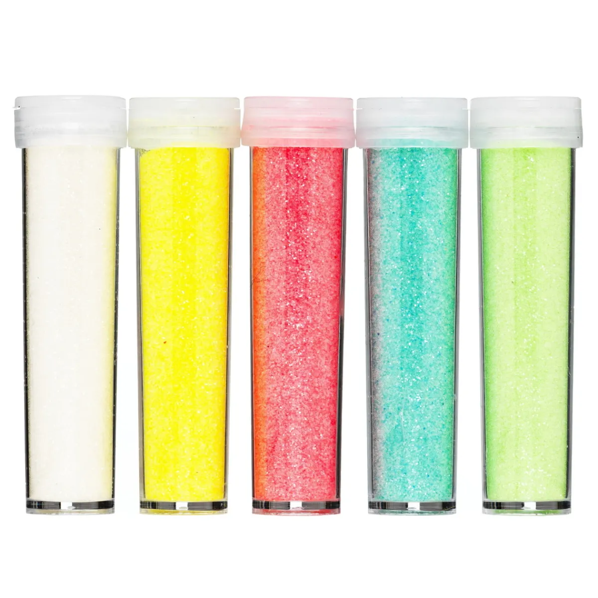 Panduro Hobby Glitter tillverkat av mer än 90% cellulosa, 5-pack à 7 gram i iriserande pastellfärger | Glitter