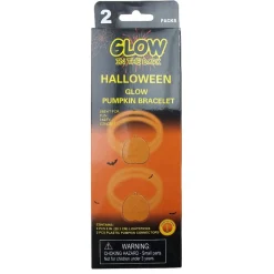 Oklassificerat Glow in the dark/självlysande armband med pumpa/fladdermus 2-pack assorterad | Barn Utklädnad