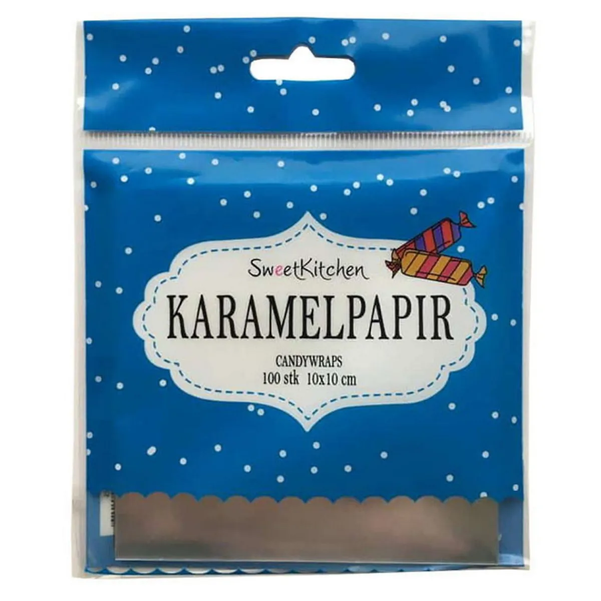 Sweet Kitchen Godispapper, 100 st. transparenta karamellpapper som är 10×10 cm
