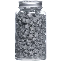 Panduro Hobby 100 gram silvriga glitterstjärnor – 1×0,5 cm